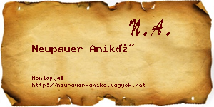 Neupauer Anikó névjegykártya